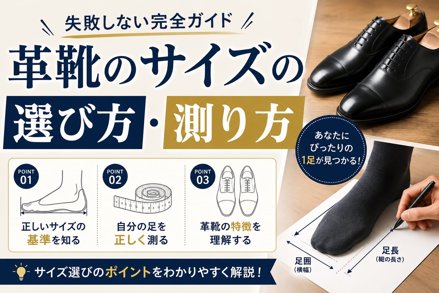革靴のサイズの選び方・測り方【失敗しない完全ガイド】
